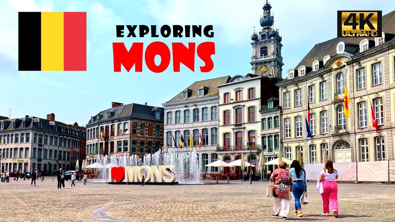 Mons, Belgium 🇧🇪 Virtual Walking Tour in  2023 4K 50fps HDR
