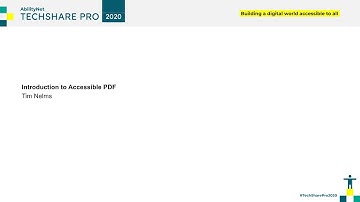TSP 2020: Introduction to Accessible PDFs