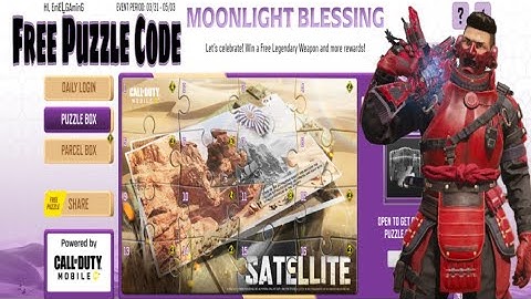 Moonlight Blessing Free Puzzle  code 1,4,5,6,10,11,12,13,14,16 In Call Of Duty Mobile #puzzlebox
