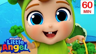 My Favorite Vegetable - Little Angel | Food Cartoons & Nursery Rhymes | Moonbug Kids