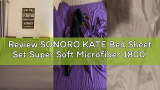 Review SONORO KATE Bed Sheet Set Super Soft Microfiber 1800 Thread Count Luxury Egyptian Sheets 16-I