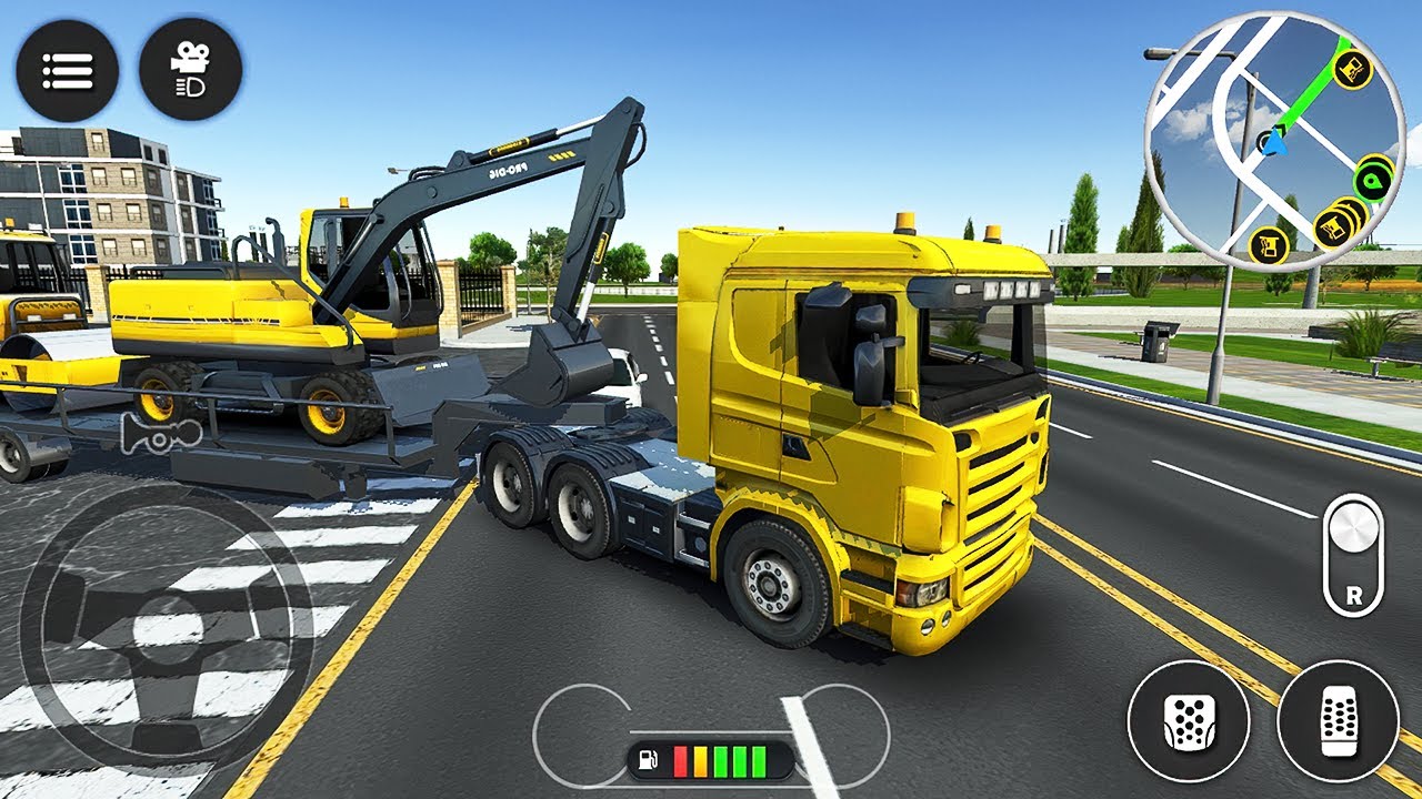 Transporting Crane to Construction Site - Long Trailer Truck Driving - Android Gameplay