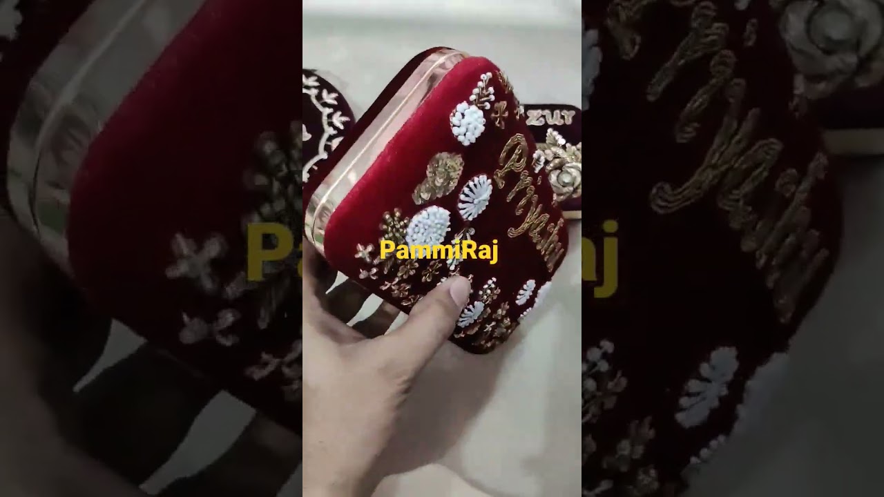 Customise Name Bridal Wedding Clutch Handbags Agra