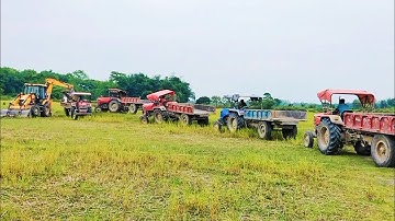 sonalika RX47 l mahindra yuvo loading Mud JCB machine ll tractor and jcb