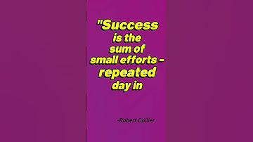 Success is the Sum of Small Efforts