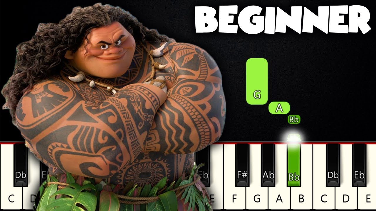 Youre Welcome   Moana  BEGINNER PIANO TUTORIAL  SHEET MUSIC by Betacustic