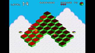 Mega Q*bert [Fixed Demo, 2010] (Sega Mega Drive/Genesis). NTSC. Score: 8 270. Level: 1-7.