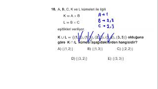 10. Soru 2025 Ayt Matematikgüzel Kümeler Sorusubiraz Deneme Yanılmaorta Seviye