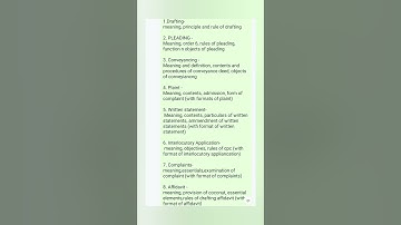 Drafting Pleading Conveyancing Notes