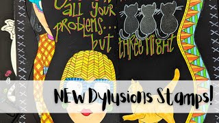 Dylusions Journal Page using NEW Stamps