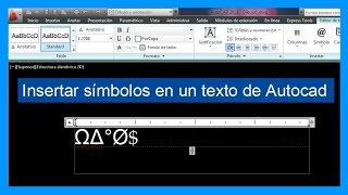 Autocad - Insertar símbolos en texto. Introducir símbolos en Autocad. Tutorial en español HD