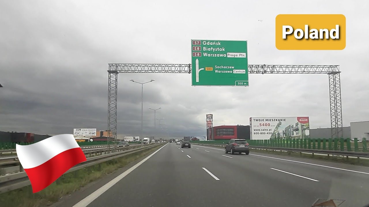 Europa. Poland. Road to Warszawa A2 E30 - S8 E67.Lodz - Warszawa. Autostrada Wolności.Road to Warsaw