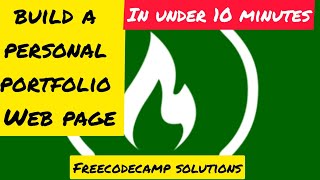 Build a Personal Portfolio WebPage [freecodecamp.org solutions]