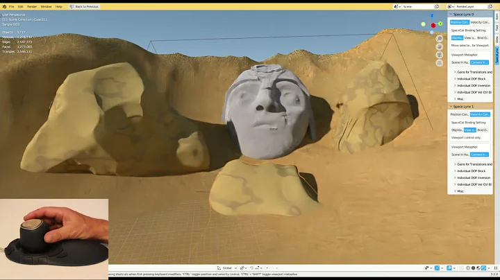 SpaceCat, kinetic depth cues support with both position and velocity 6DoF control