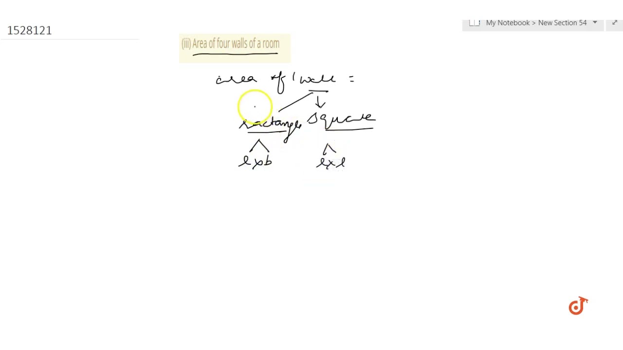Area of four walls of a room | CLASS 7 | PERIMETER AND AREA | MATHS | Doubtnut