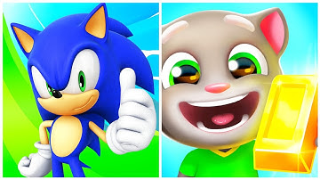 Sonic Dash Vs Talking Tom Gold Run Who is the Best Android iOS Gameplay