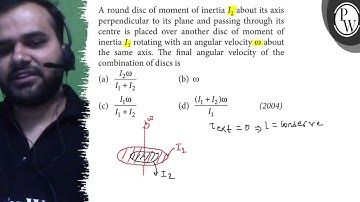 A round disc of moment of inertia I_2 about its axis perpendicular to its plane and passing throu...