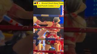 Australia VS Japan Muay Thai : Brutal Clinch Knee Trade and Punch Combo 🇦🇺🥊🇯🇵  #shorts