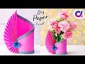 Easy paper flower vase  how to make a flower vase at home  simple paper craft  artkala