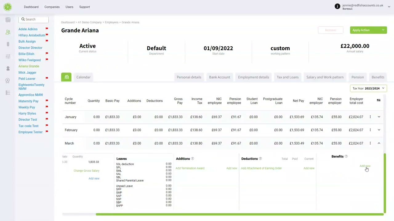 Setup Payrolled BIKs