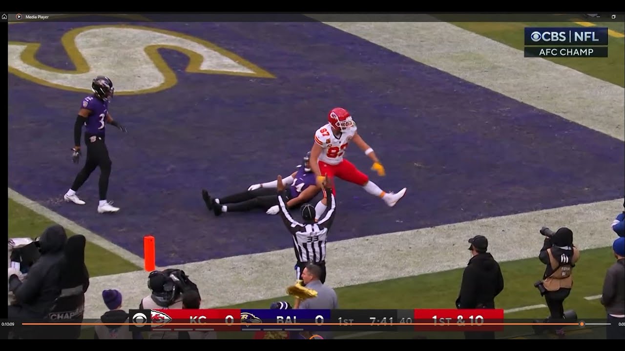 Travis Kelce TD | Chiefs strikes first in AFC championship game | Chiefs vs Ravens