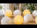 DIY Beautiful Night Lamp ✨ Paper Flower Lamp Making at Home |Room Decor Idea। Waste Material Craft 