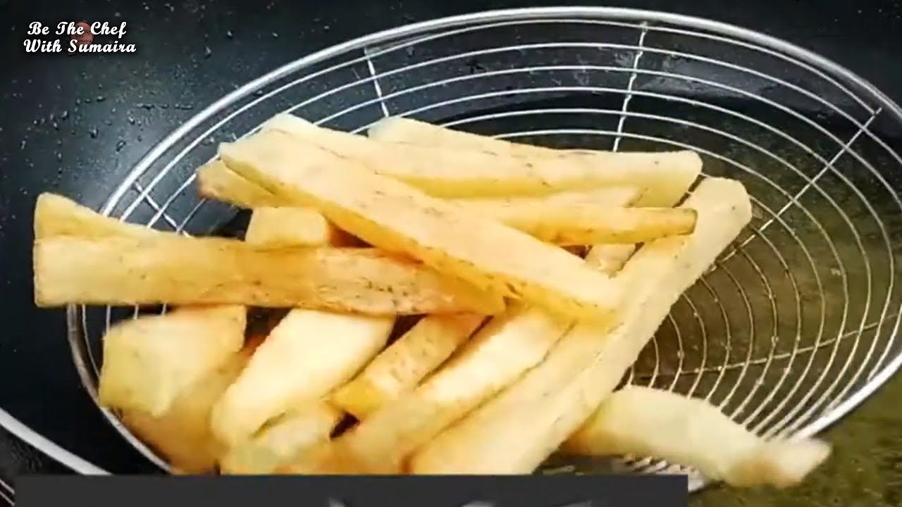 French Fries Recipe with a Tangy green chutney | How To Make Crispy Potato French Fries at home