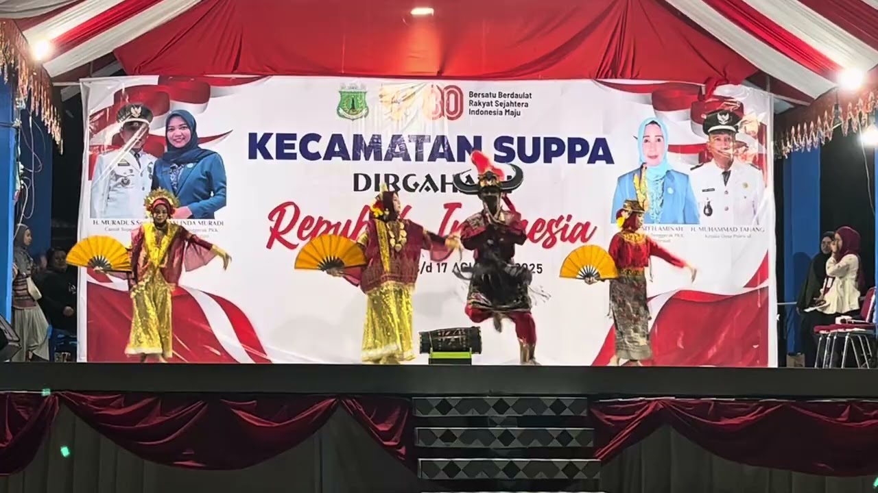 Lomba Tarian 4 Etnis Memukau Penonton oleh siswa pada HUT RI ke-80 Tahun 2025 Kecamatan Suppa