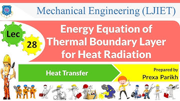 L 28 Energy Equation of Thermal Boundary Layer for Heat Radiation | Heat Transfer | Mechanical