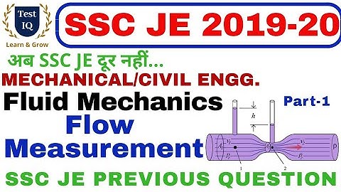 Flow Measurement || Fluid Mechanics || ssc je previous questions || part-1