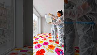 Hibiscus 🌺 Floor Transformation Magic ✨ | Tropical Bloom 3D Illusion 😍🔥 #Shorts