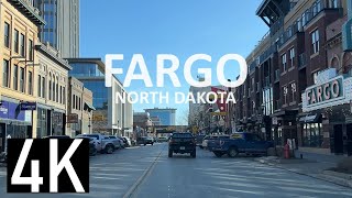 Road Tour of Fargo, North Dakota & Moorhead, Minnesota 4K  Downtown Fargo & Surrounding Area