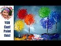 Bubble Wrap Trick Acrylic technique Rainbow Trees for Beginners | TheArtSherpa