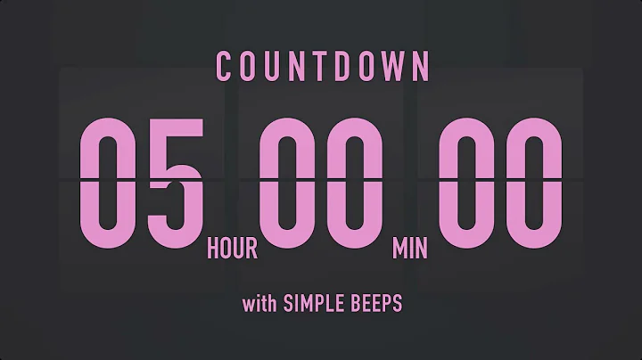5 Hour Countdown Timer ⏳ Flip Clock with Simple Beeps 💕🖤