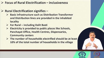 Lecture 08: Rural Electrification #CH26SP #swayamprabha