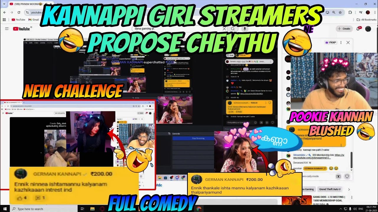 കണ്ണാപ്പിക്ക് DARE കിട്ടി 🤣GIRL STREAMERS നെ PROPOSE ചെയ്തു 🤣 FULL COMEDY 🤣 KANNAN GOT BLUSHED 🤣