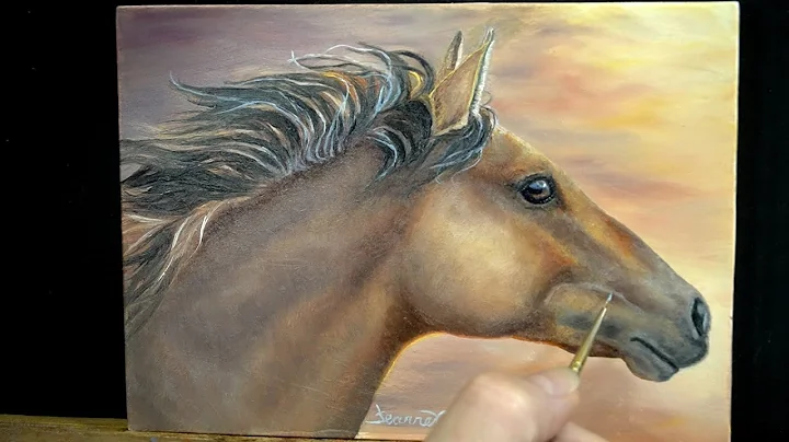 Mustang Horse Head Oil Painting Time-lapse | "War ...