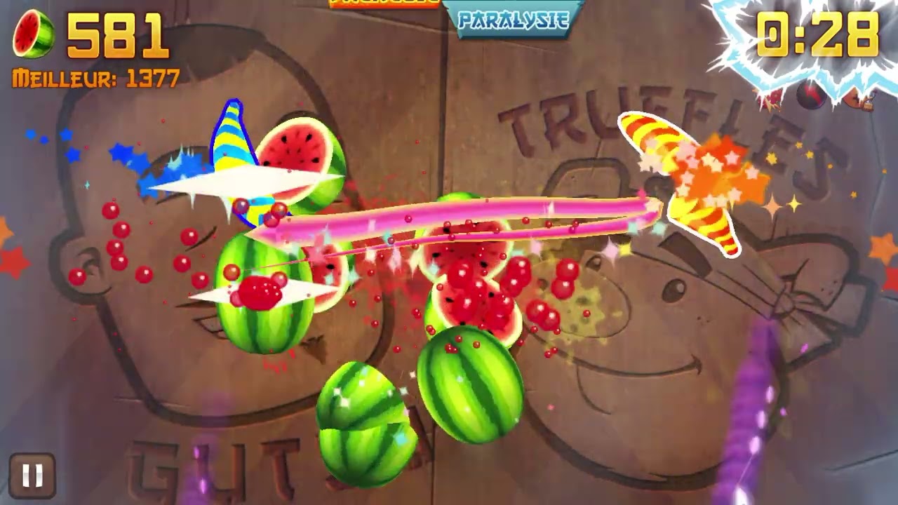 Jeux vidéo 🎮 Fruit Ninja Arcade le Score 1501