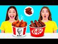 チョコレートの食べ物 vs 本物の食べ物のチャレンジ | キッチンでの面白い状況 GoFun Challenge