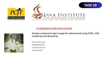 Web Project Task 39 | 1st Year | Semester 01 | Java Institute