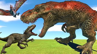 Giant Tyrannosaure vs Triceratops KONG in Jurassic Park Rescues Tyrannosaure New Hollywood Dinosaur