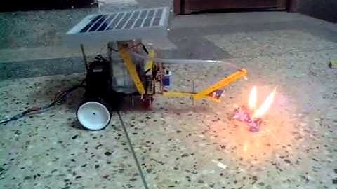 Solar fire fighting robot project