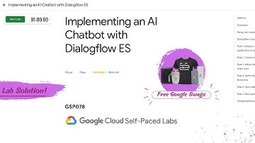Implementing an AI Chatbot with Dialogflow ES Lab solution || GSP078 || Free Google Swags