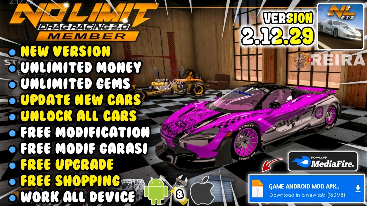 UPDATE! NO LIMIT DRAG RACING 2 MOD APK V2.12.29 New Version 2026 | Unlimited Money & Coins