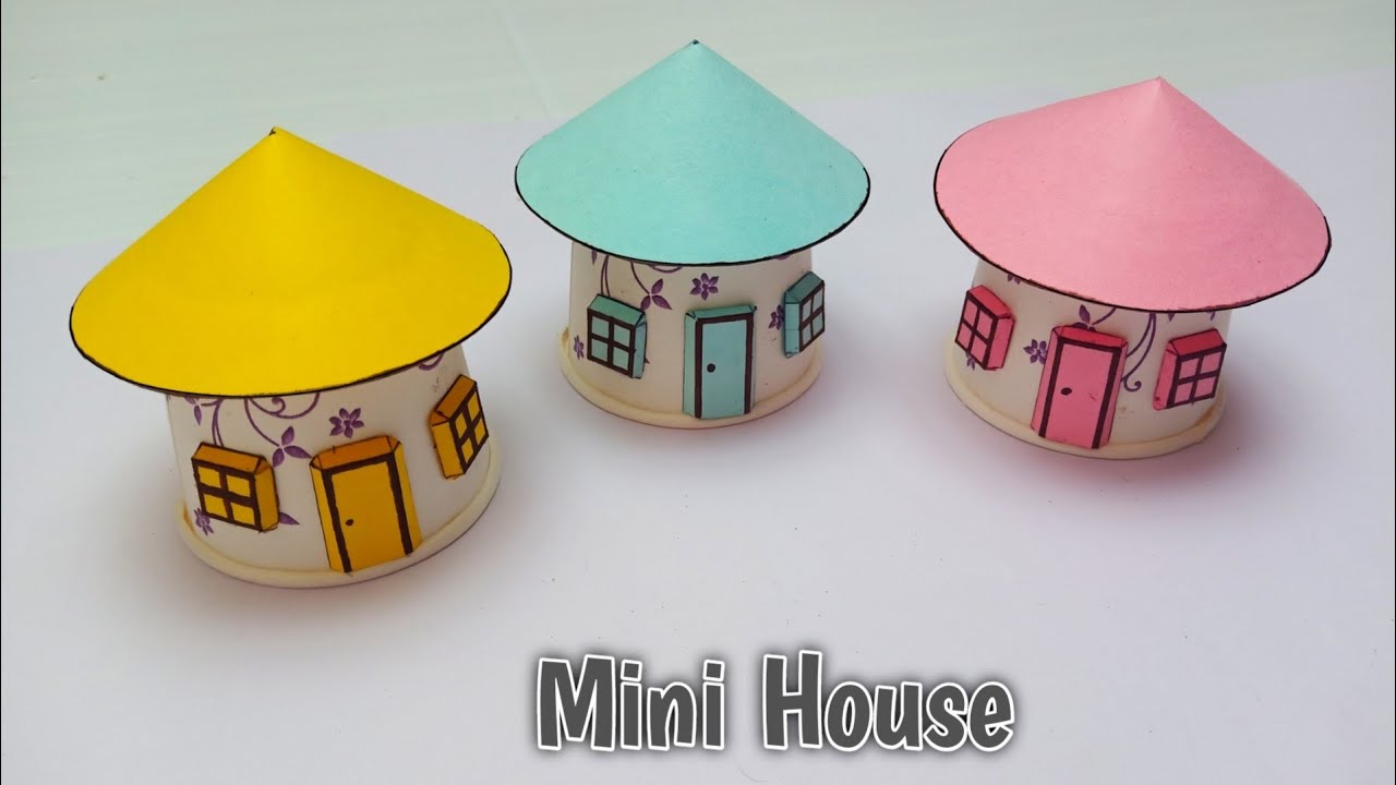 How to make Mini House from Paper Cup How to make Paper House YouTube