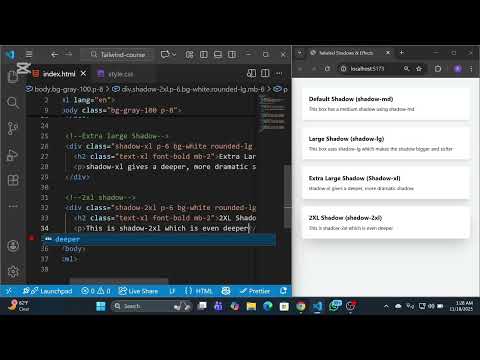 Tailwind CSS Shadows & Effect Explained | shadow-md, shadow-lg, opacity, blur & more (Full Tutorial)