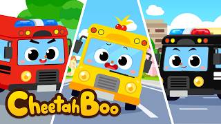 roll roll colorful buses around city vehicles songs cars