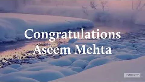 Congratulations Aseem Mehta