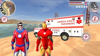 Süper Kahraman Demir Adam Oyunu - Amazing Iron Rope Hero New Update Ambulance #16 - Android Gameplay