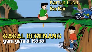 Kartun lucu baru || Gagal berenang gara gara si Kobol berak #KartunIndonesia #animasilucu #viral
